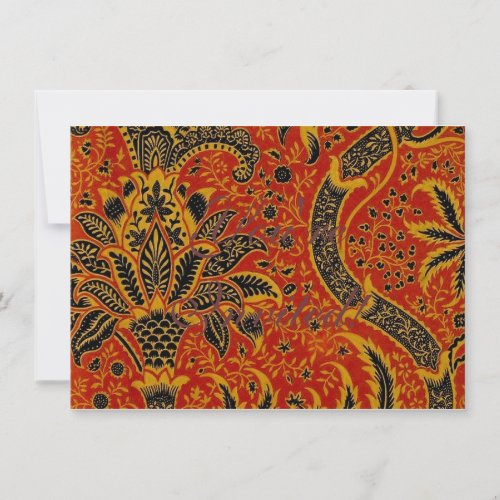 William Morris India Red Floral Invitation