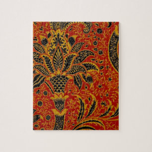 William Morris India Red Floral Jigsaw Puzzle