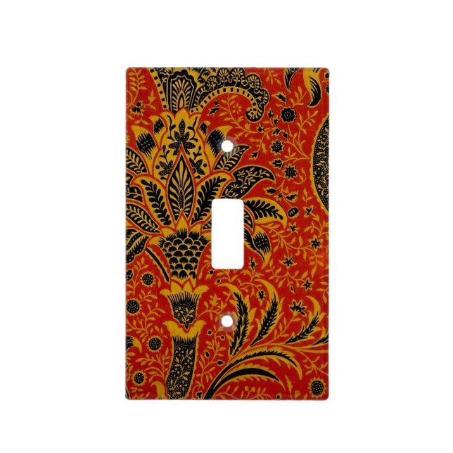 William Morris India Red Floral Light Switch Cover (Front)