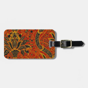 William Morris India Red Floral Luggage Tag