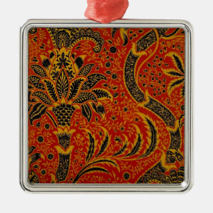 William Morris India Red Floral Metal Ornament