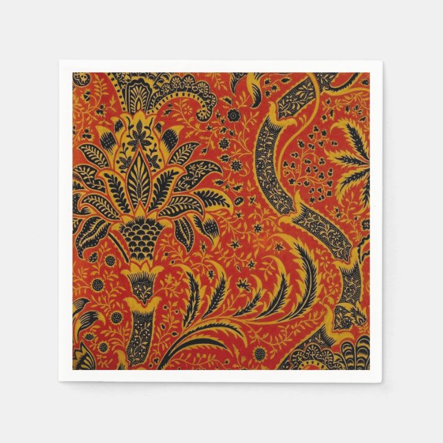 William Morris India Red Floral Napkins (Front)