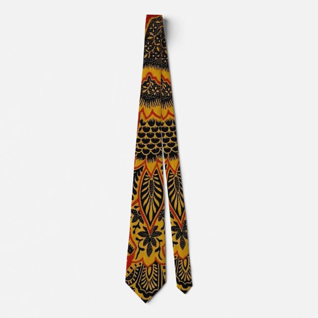 William Morris India Red Floral Neck Tie (Front)
