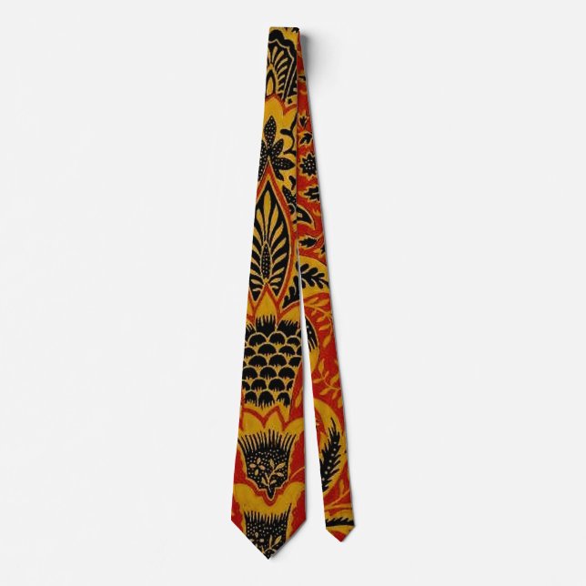 William Morris India Red Floral Neck Tie (Front)