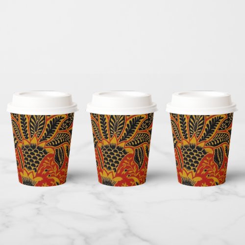 William Morris India Red Floral Paper Cups