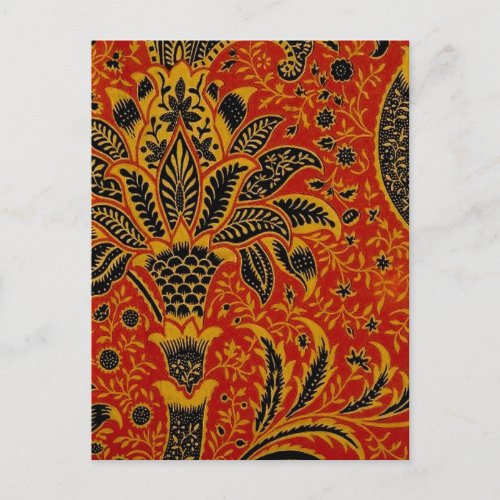 William Morris India Red Floral Postcard