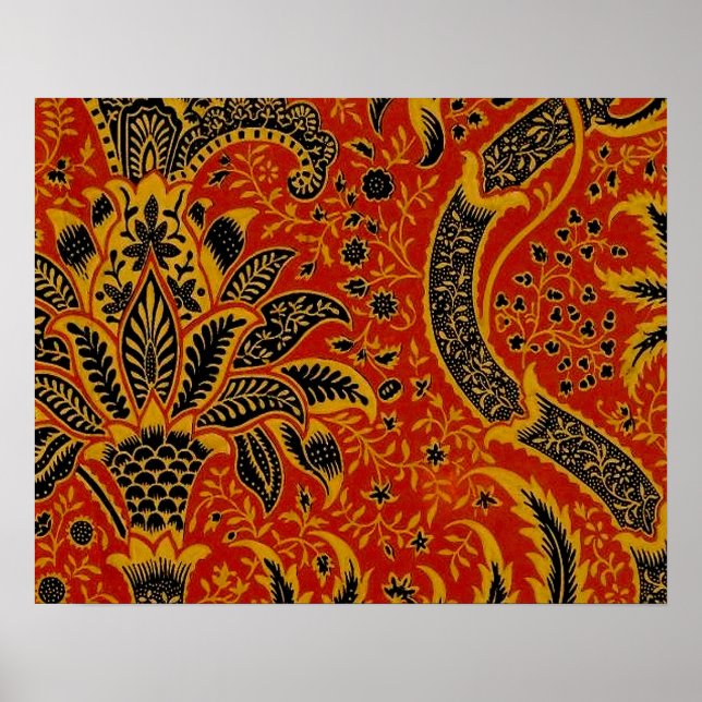 William Morris India Red Floral Poster (Front)