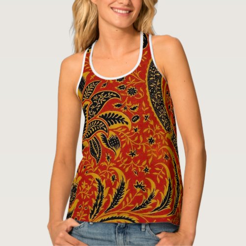 William Morris India Red Floral Tank Top