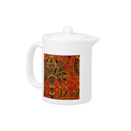 William Morris India Red Floral Teapot