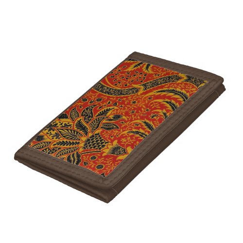 William Morris India Red Floral Trifold Wallet