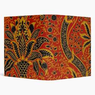 William Morris India Red Floral Vintage Classic Binder
