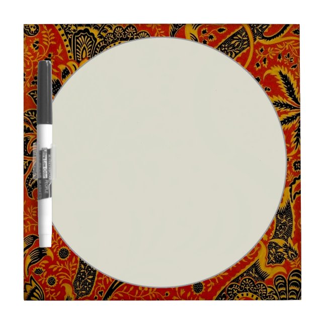 William Morris India Red Floral Vintage Classic Dry Erase Board (Front)