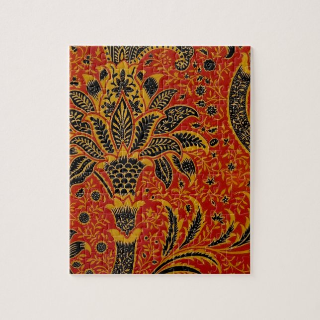 William Morris India Red Floral Vintage Classic Jigsaw Puzzle (Vertical)