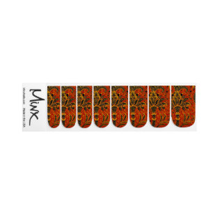 William Morris India Red Floral Vintage Classic Minx Nail Art