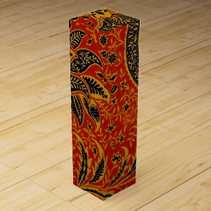William Morris India Red Floral Vintage Classic Wine Gift Box