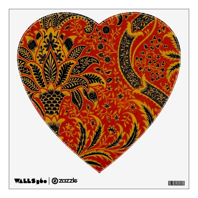 William Morris India Red Floral Wall Decal (Front)