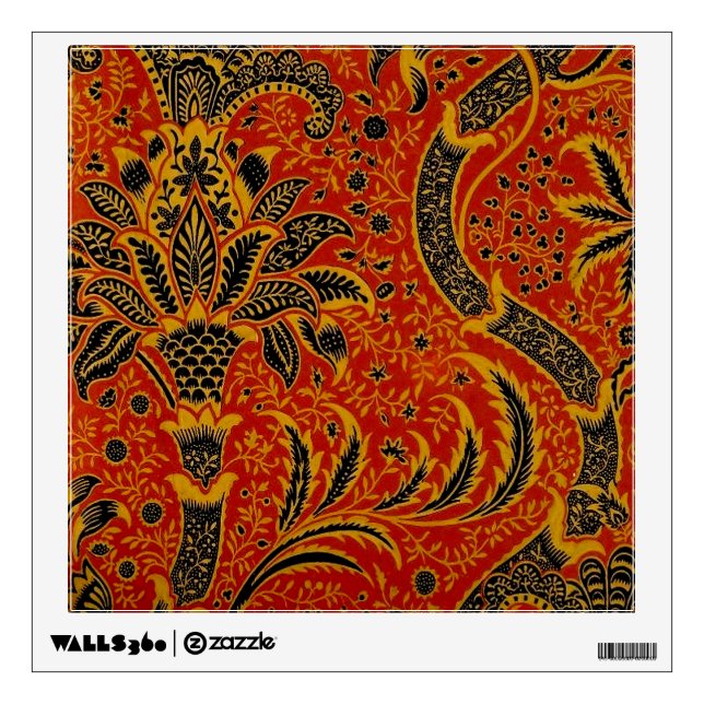 William Morris India Red Floral Wall Sticker (Front)