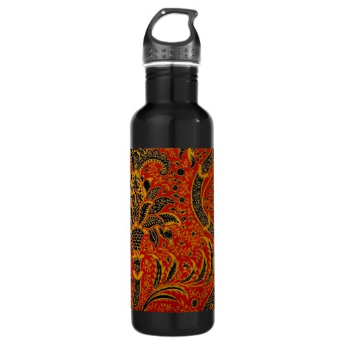 William Morris India Red Floral Water Bottle