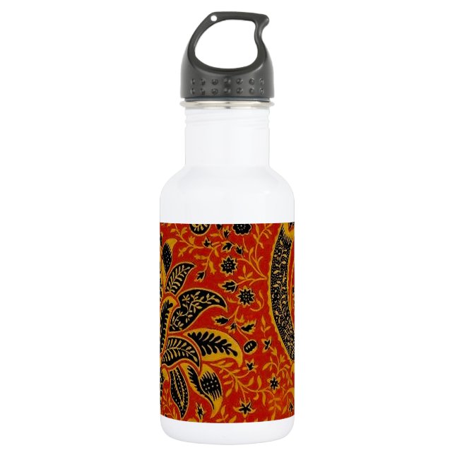 William Morris India Red Floral Water Bottle (Front)