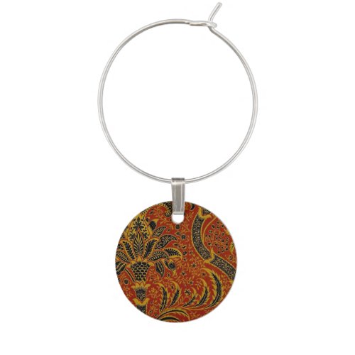 William Morris India Red Floral Wine Charm