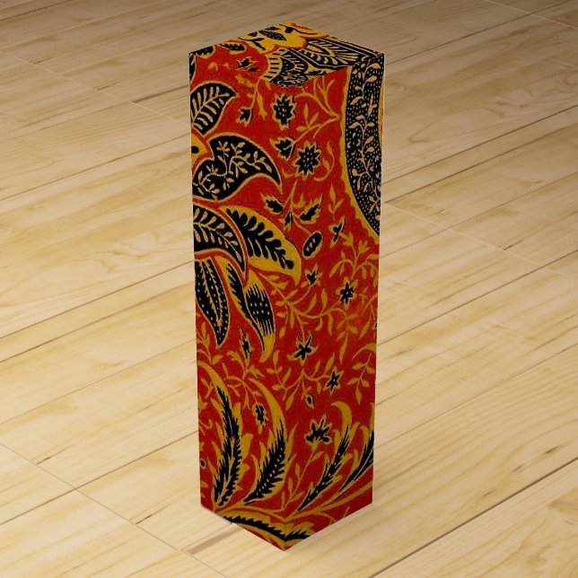 William Morris India Red Floral Wine Gift Box (Front)