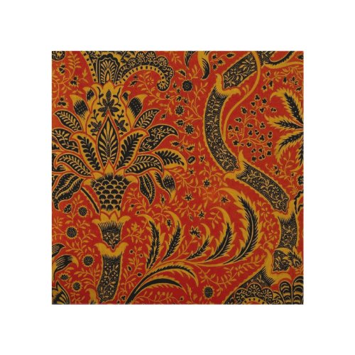 William Morris India Red Floral Wood Wall Decor