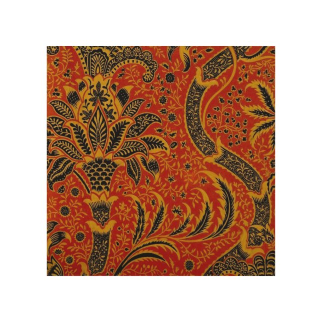 William Morris India Red Floral Wood Wall Decor (Front)