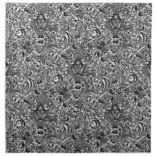 William Morris Indian, Black and White Cloth Napkin