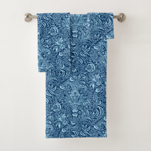 William Morris Indian, Dark Indigo and Sky Blue Bath Towel Set