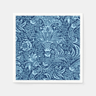 William Morris Indian, Dark Indigo and Sky Blue Paper Napkins