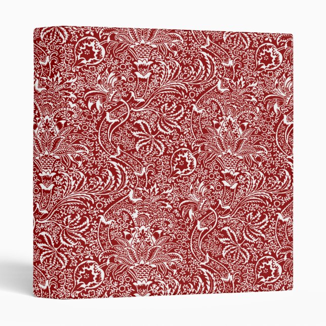 William Morris Indian, Dark Red and White  3 Ring Binder (Front/Spine)