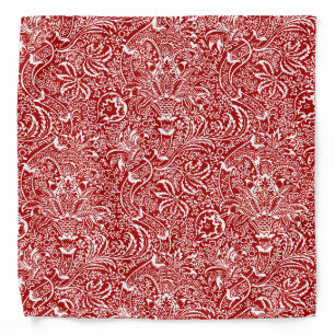 William Morris Indian, Dark Red and White Bandana