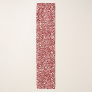 William Morris Indian, Dark Red and White Scarf
