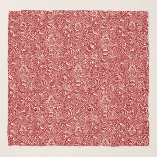William Morris Indian, Dark Red and White Scarf