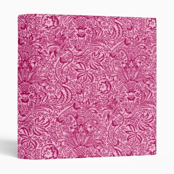 William Morris Indian  Deep Fuchsia Pink Binder by Floridity at Zazzle