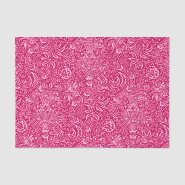 William Morris Indian, Deep Fuchsia Pink Tissue Paper (Front)