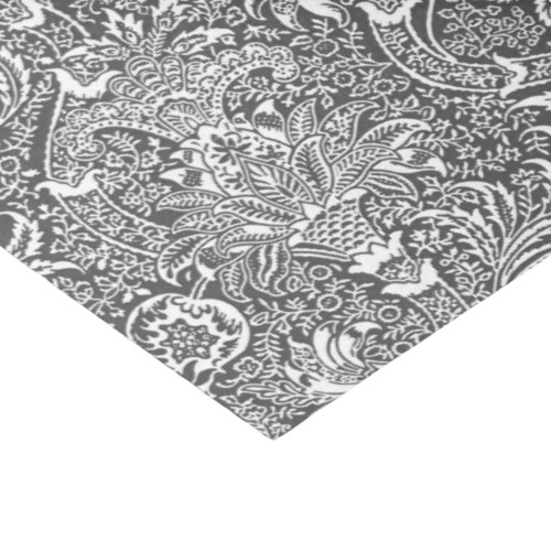 William Morris Indian Graphite Gray and White Tissue Paper