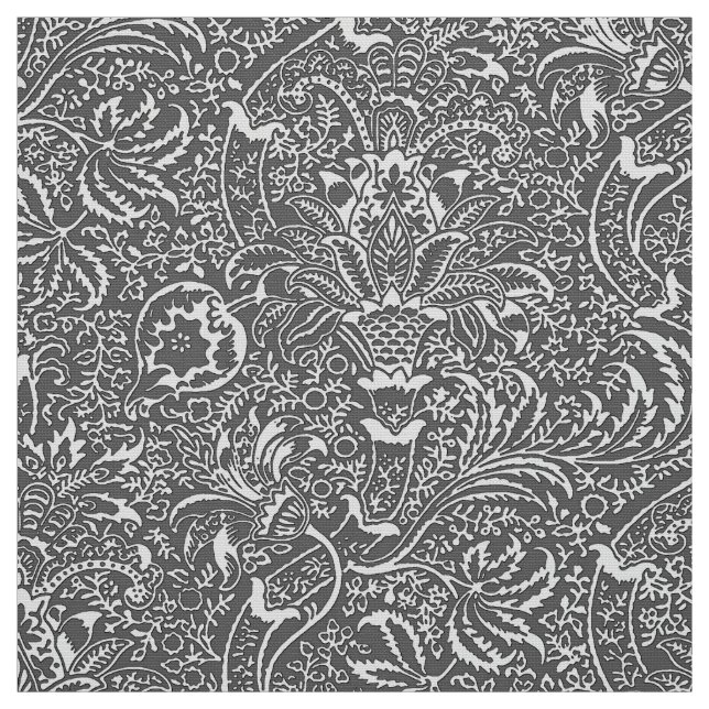 William Morris Indian, Graphite & Light Gray Fabric (Swatch)