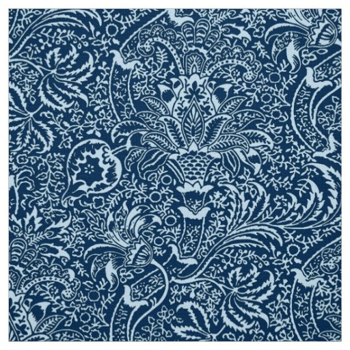 William Morris Indian, Indigo and Sky Blue Fabric
