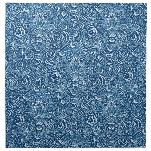 William Morris Indian Indigo Blue and White  Cloth Napkin