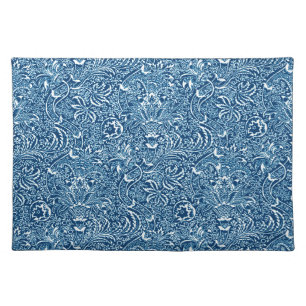 William Morris Indian, Indigo Blue and White Cloth Placemat