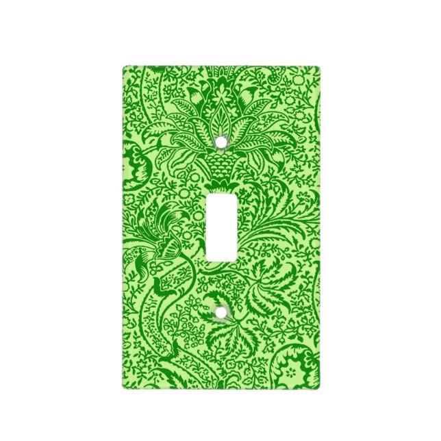 William Morris Indian, Lime and Kiwi Green Light Switch Cover (Front)