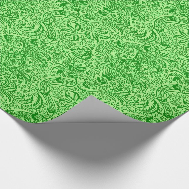 William Morris Indian, Lime and Kiwi Green Wrapping Paper (Corner)