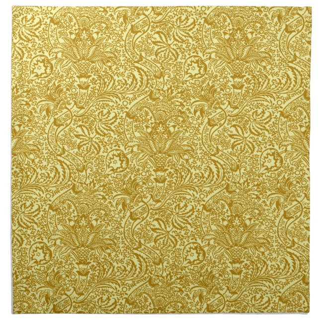 William Morris Indian, Mustard Gold Cloth Napkin (Front)