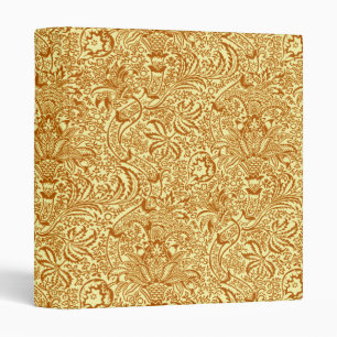 William Morris Indian, Mustard Yellow and Gold 3 Ring Binder
