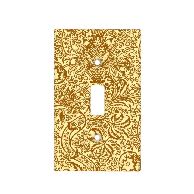 William Morris Indian, Mustard Yellow and Gold Light Switch Cover (Front)