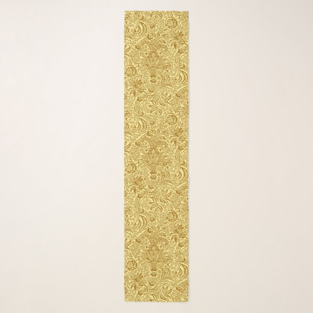 William Morris Indian, Mustard Yellow and Gold Scarf (Front)