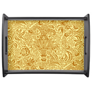 William Morris Indian, Mustard Yellow and Gold Serving Tray