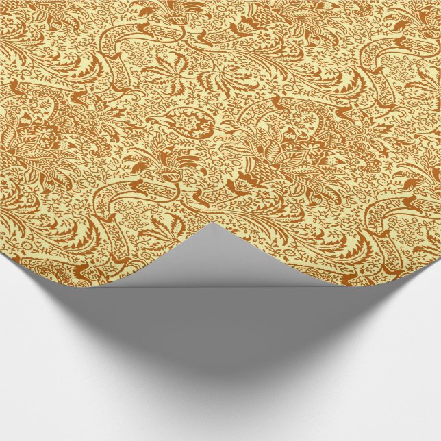 William Morris Indian, Mustard Yellow and Gold Wrapping Paper (Corner)