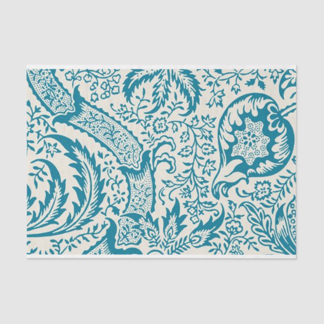 William Morris, Indian pattern, Turquoise Tissue Paper (Front)